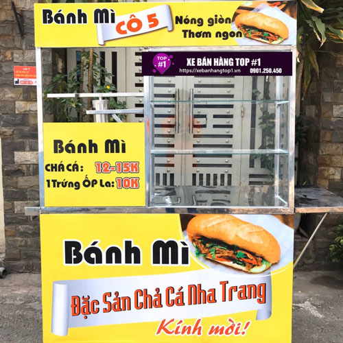 Xe bán bánh mì chả cá 1m2