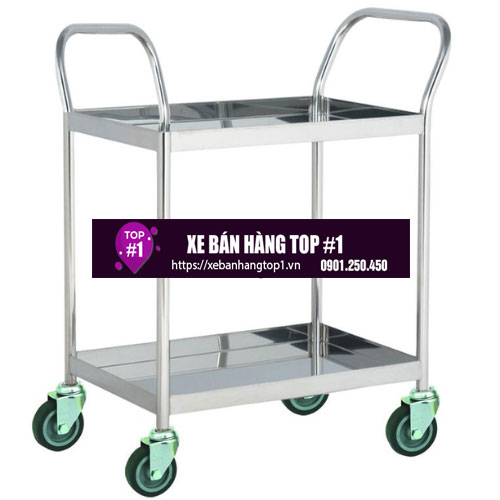 Xe đẩy inox 2 tầng