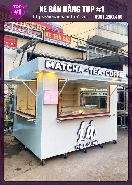 Kiot bán trà sữa đẹp 2M6x1M8x2M15