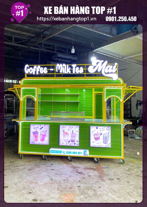 Quầy nhỏ bán trà sữa 2M7x1M8x2M15