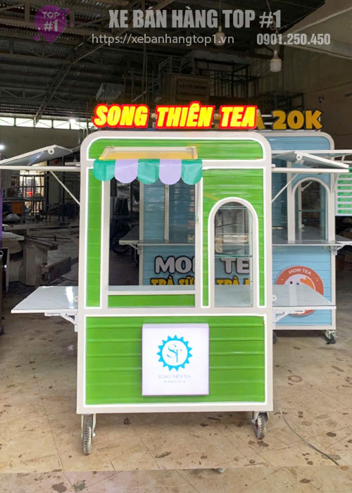 Mẫu xe cà phê mang đi đẹp 1M2x60x1M95