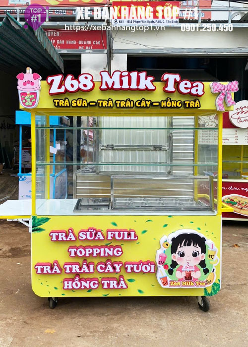 Xe trà sữa trà trái cây 1M6x70x1M95