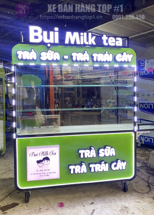 Tủ bán trà sữa 1M6x60x1M95