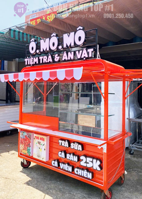 Tủ trà sữa ăn vặt 1M8x70x1M95