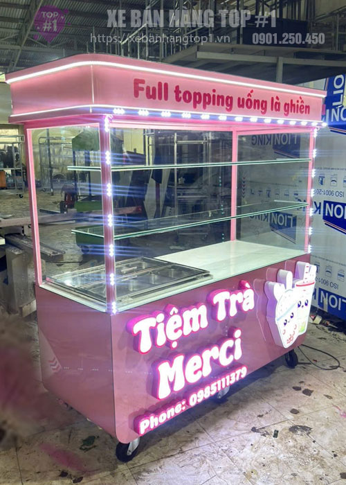 Xe trà sữa màu hồng 1M8x70x1M95