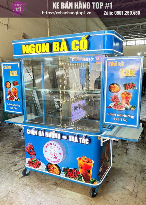 Xe bán gà nướng 1M2x60x1M95