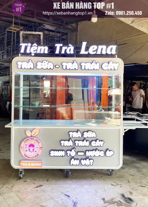 Xe đẩy bán trà sữa 1M8x60x1M95