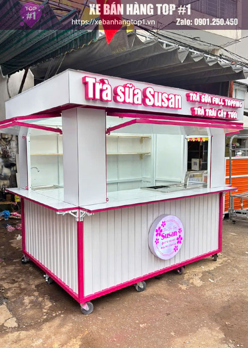 Kiot bán trà sữa Full Topping 2M2x1M6x2M15